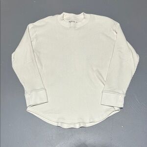 Abercrombie & Fitch White Waffle Knit Premium Thick Henley Shirt (Women’s S)